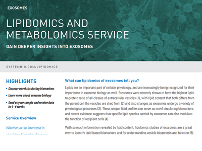 Download exosome lipidomics & metabolomics service brochure