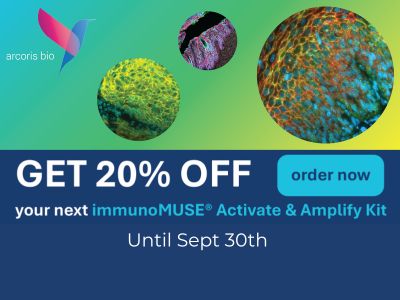 20% off arcoris bio immunoMUSE activate & amplify kits, discount auto applied to catalogue  