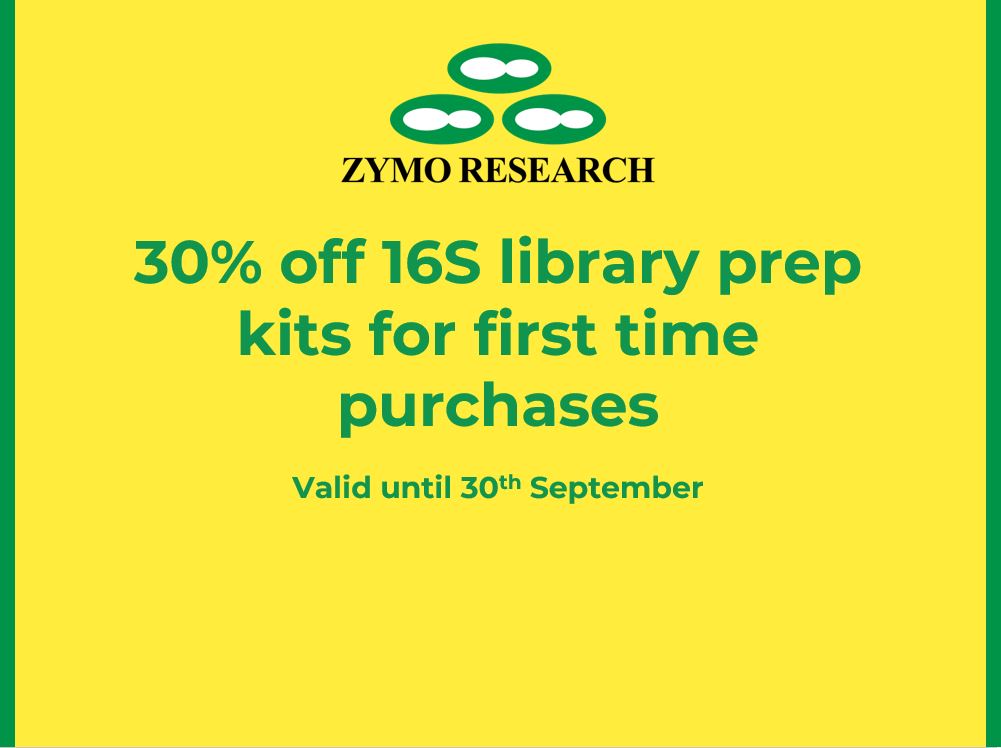 Enjoy 30% off Quick-16S library prep kits from Zymo on first time purchases