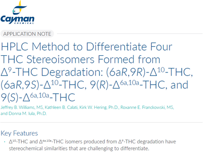 Download the Cayman Chemical application note on THC