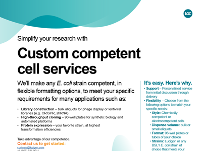 Lucigen custom competent cell services brochure