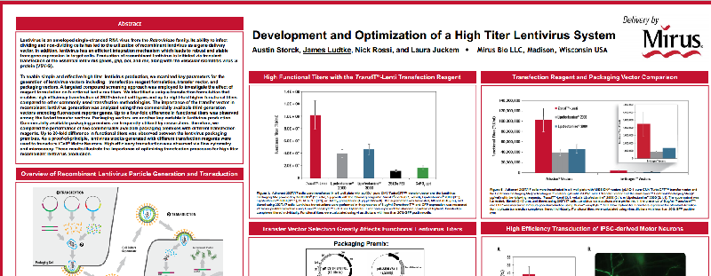 Download poster: Development & optimisation of high titer lentivirus system