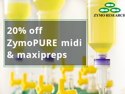 20% off Zymopure midi prep and maxi prep kits